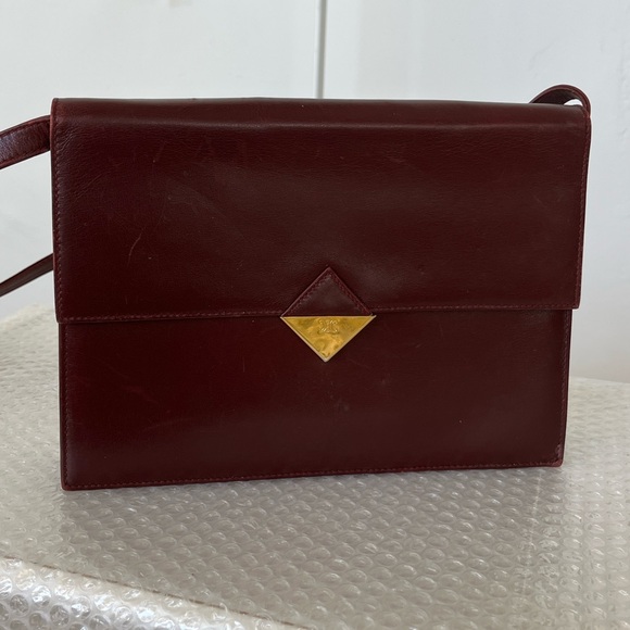 Celine Handbags - Celine Bordeaux Leather Crossbody Bag